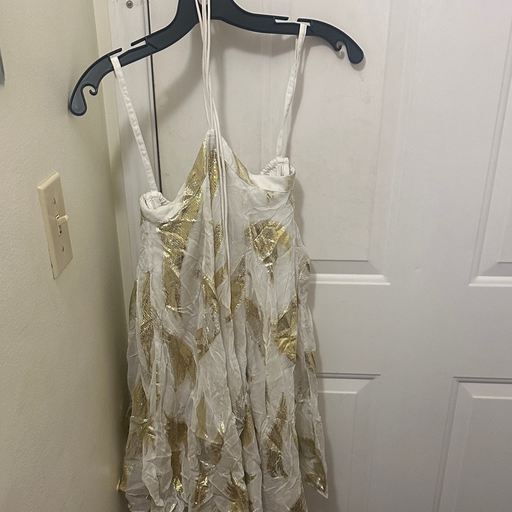 Pinnacle Shruti Sancheti  Cream Dress with Gold Trim